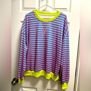 Stripe pullover top.